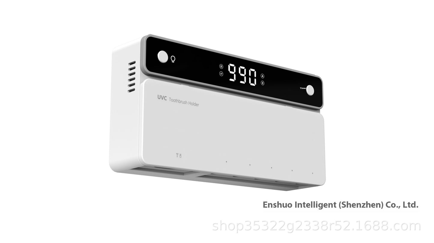 Toothbrush Sterilizer, Ultraviolet Disinfection Box, Automatic Drying Electric Bathroom Shelf, Wall-mounted, Drill-free